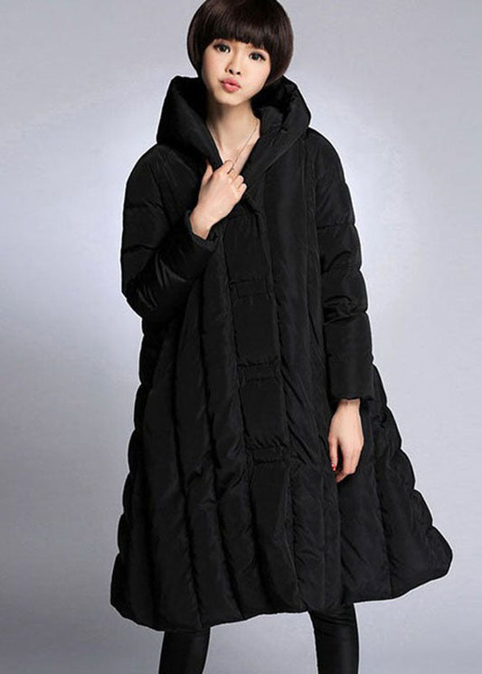  Trendy Black hooded Pockets Winter Duck Down coat - Down Jackets - DYAVOR® 