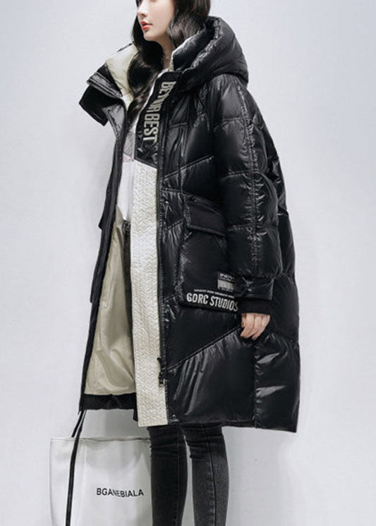  Unique Black hooded zippered low high design Winter Duck Down Coats - Down Jackets - DYAVOR® 