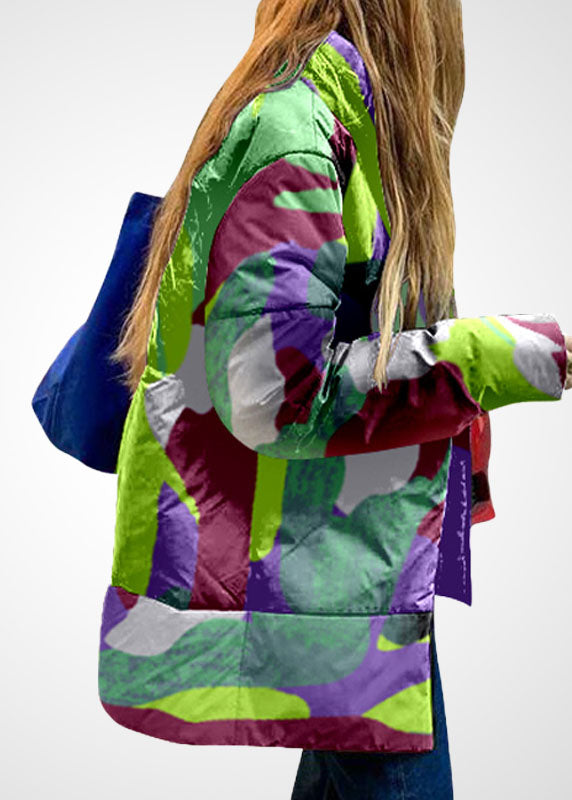  Unique Yellow Stand Collar Zip Up Patchwork Duck Down Puffer Jacket Winter - Down Jackets - DYAVOR® 
