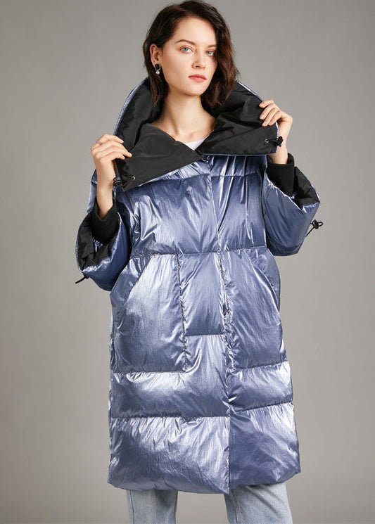  Unique silver Grey Stand Collar Pockets slim fit Winter Duck Down Coat - Down Jackets - DYAVOR® 