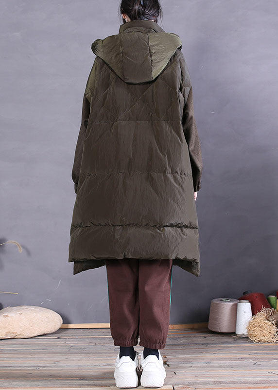  Vintage Green Zip Up Fine Duck Down Puffer Coat Winter - Down Jackets - DYAVOR® 