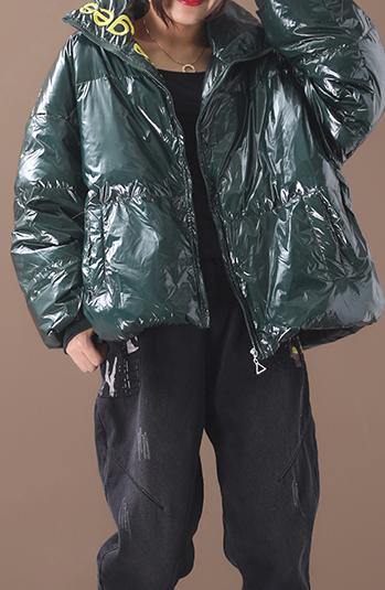  Warm green duck down coat plus size snow jackets hooded stand collar overcoat -  - DYAVOR® 