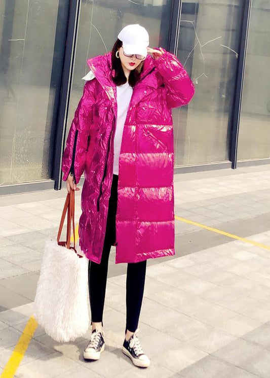  Warm oversize winter jacket coats rose hooded zippered down jacket woman -  - DYAVOR® 