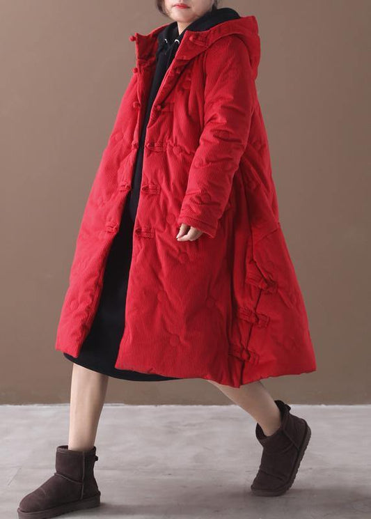  Warm red winter outwear plus size clothing snow jackets winter hooded coats -  - DYAVOR® 