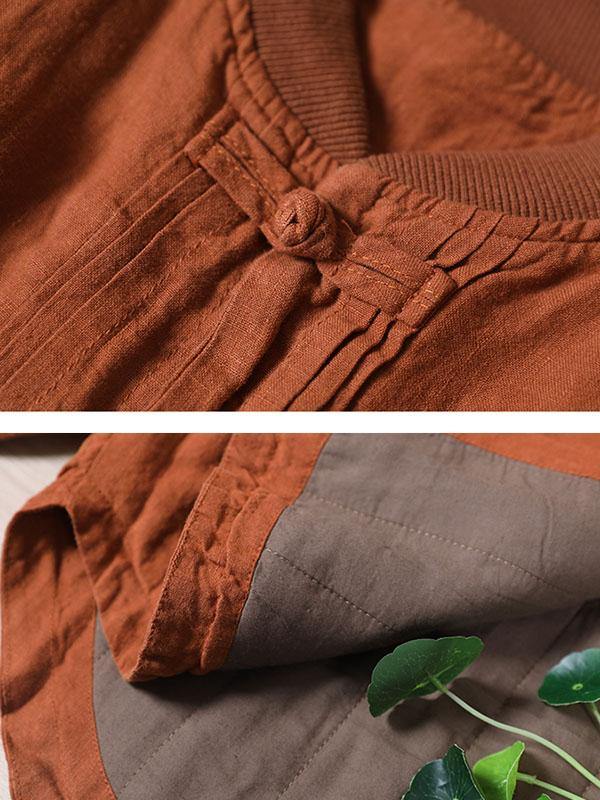  Orange Linen Jacket Women Short Coat - Tops - DYAVOR® 