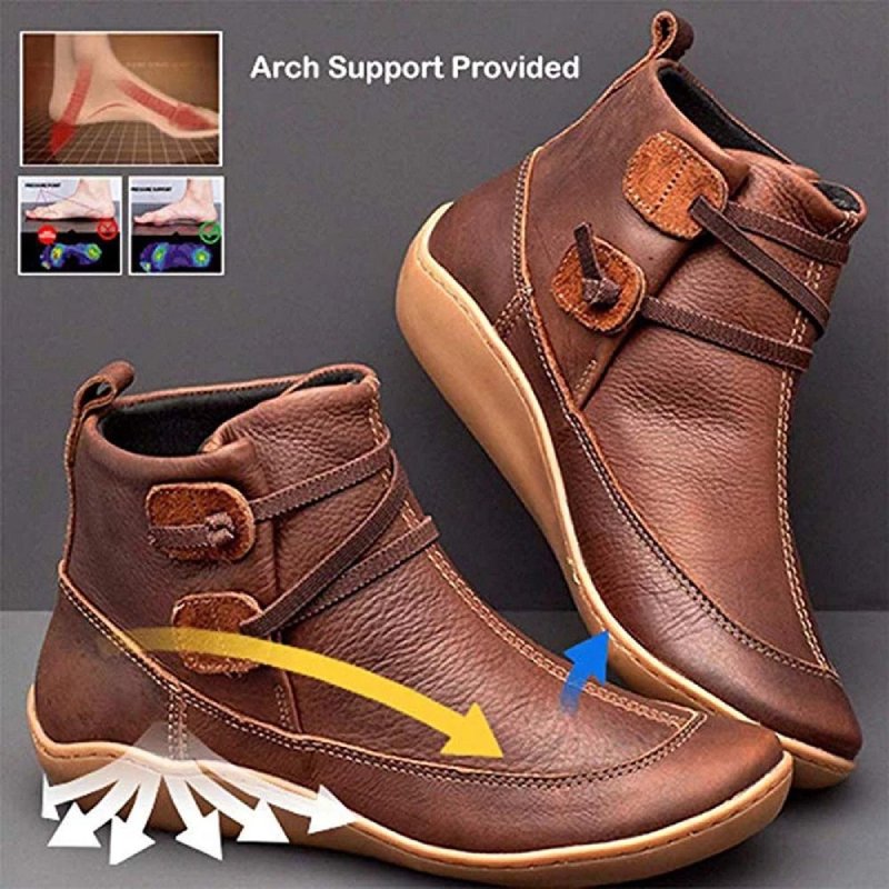  Groovywish Women Snow Ankle Boots Waterproof Leather Orthopedic Shoes -  - DYAVOR® 