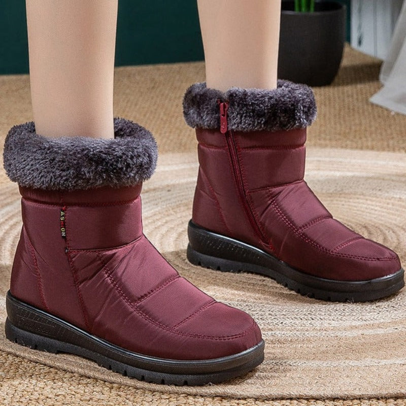  Groovywish Women Casual Fur Snow Boots Nonslip Zipper Orthopedic Shoes -  - DYAVOR® 