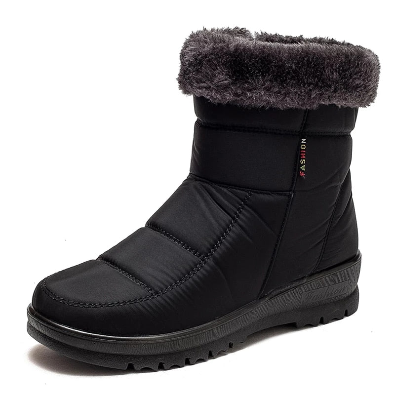  Groovywish Women Casual Fur Snow Boots Nonslip Zipper Orthopedic Shoes -  - DYAVOR® 
