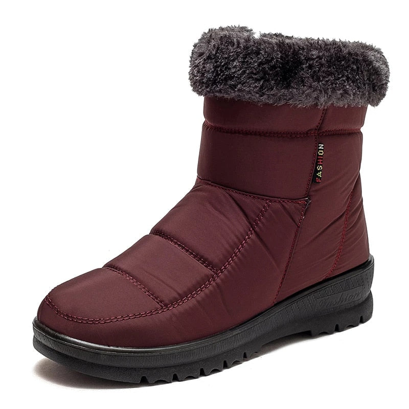  Groovywish Women Casual Fur Snow Boots Nonslip Zipper Orthopedic Shoes -  - DYAVOR® 