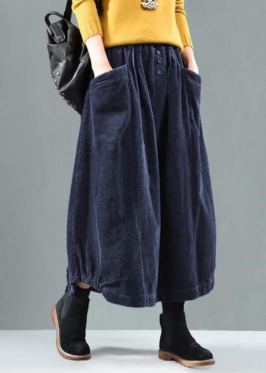  Women Elastic Waist Pockets Spring Wardrobes Tutorials Blue Skirt - Skirts - DYAVOR® 