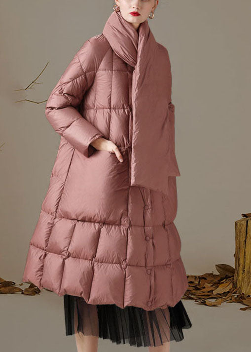  Women Pink Stand Collar Pockets Casual Winter Duck Down - Down Jackets - DYAVOR® 