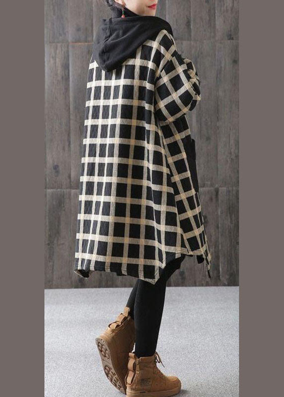  Women Plaid Pockets Button Fall Thick Hoodies Outwear Long sleeve - Down Jackets - DYAVOR® 