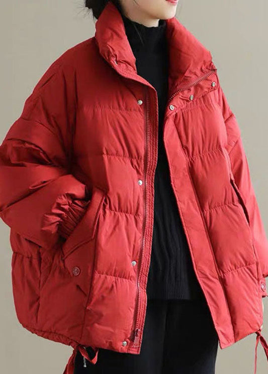  Women Red thick Duck Down Puffer Jacket Winter - Down Jackets - DYAVOR® 