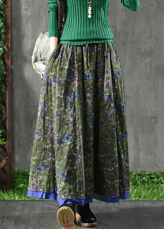  Women Spring Double Layers Floral Printing Skirt -  - DYAVOR® 