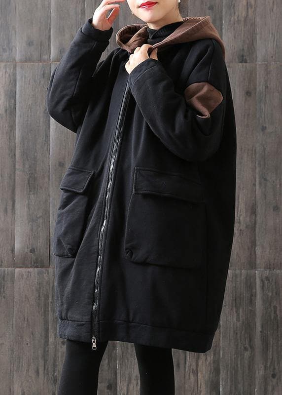  Women chocolate Plus Size trench coat Tutorials hooded zippered coats -  - DYAVOR® 