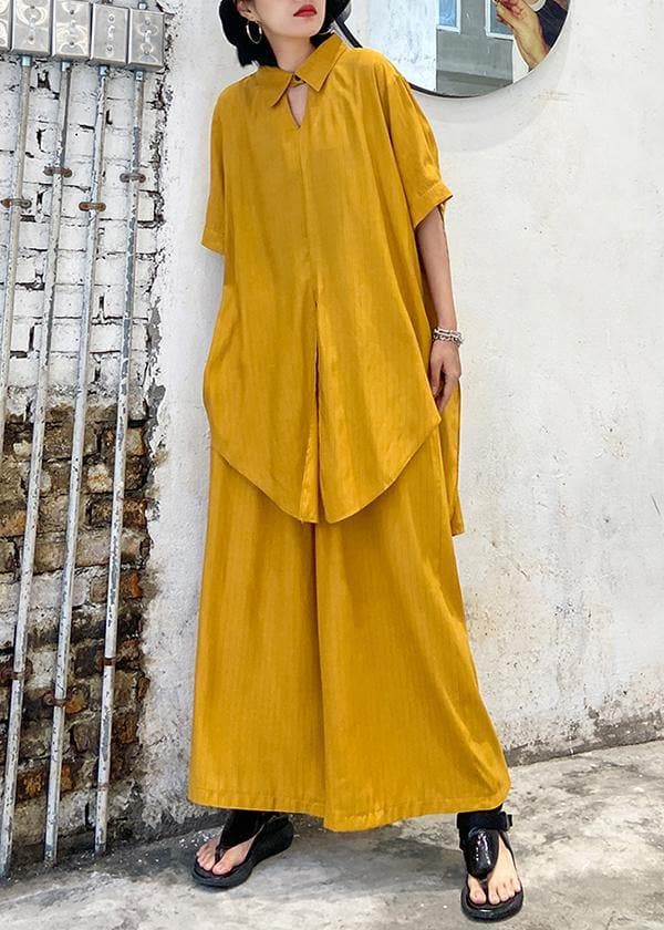  Women's retro plus size was thin and windy and wide-leg pants green two-piece suit - Summer Dress Long - DYAVOR® 