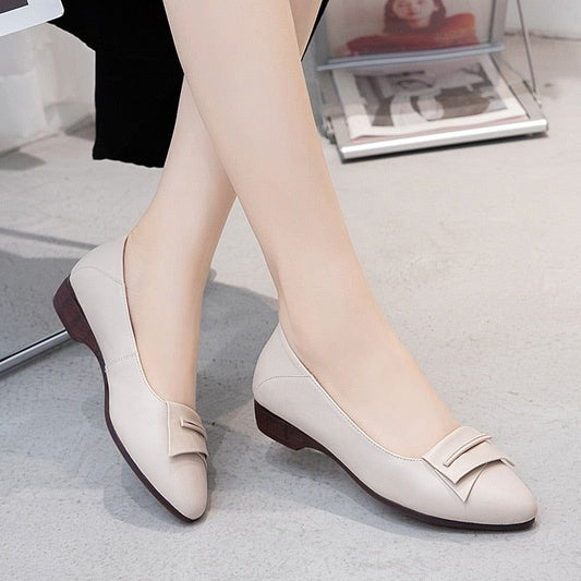 Women's Casual Shoes GCSZXC09 Flats Pointed Toe Leather Boat