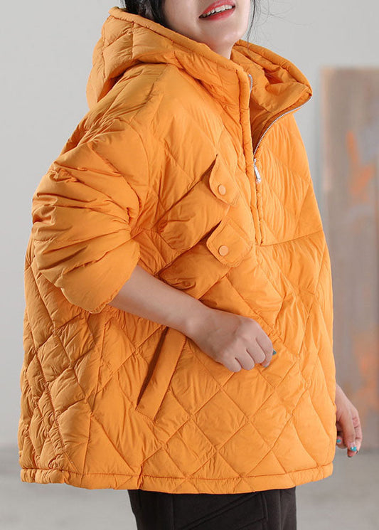  Yellow Pockets Duck Down Puffers Jackets Zip Up Winter - Down Jackets - DYAVOR® 
