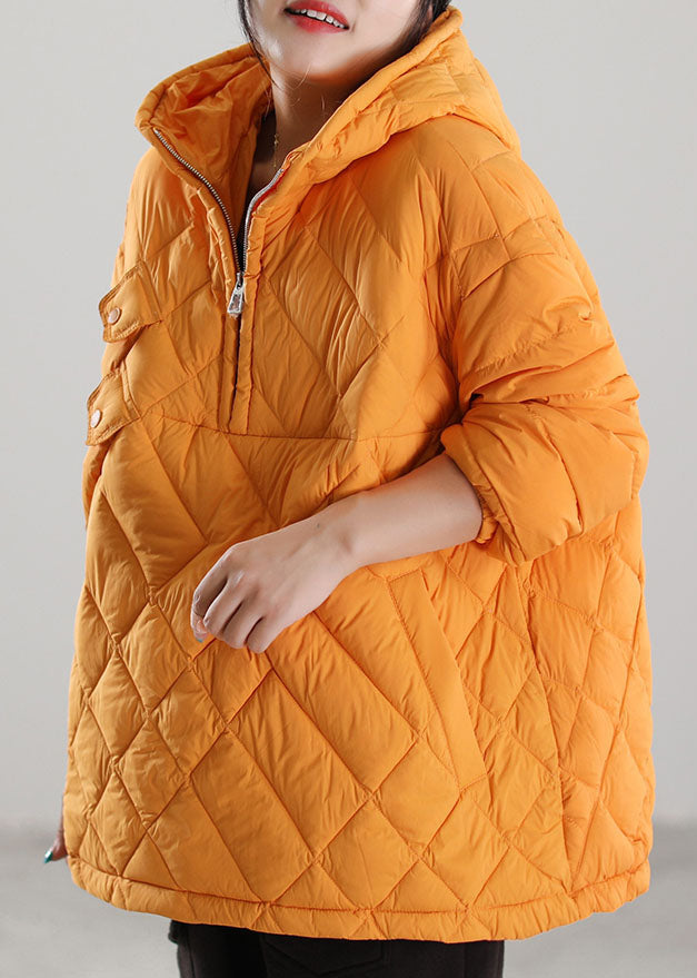  Yellow Pockets Duck Down Puffers Jackets Zip Up Winter - Down Jackets - DYAVOR® 