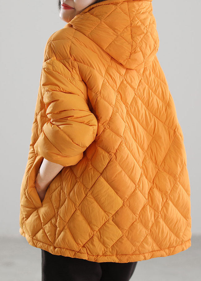  Yellow Pockets Duck Down Puffers Jackets Zip Up Winter - Down Jackets - DYAVOR® 