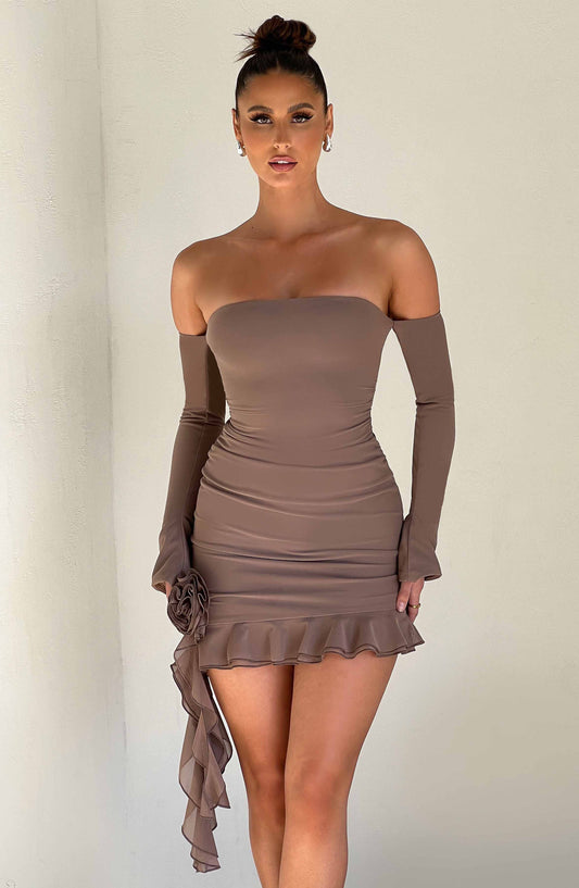  Alix Mini Dress - Chocolate - Dress - DYAVOR® 