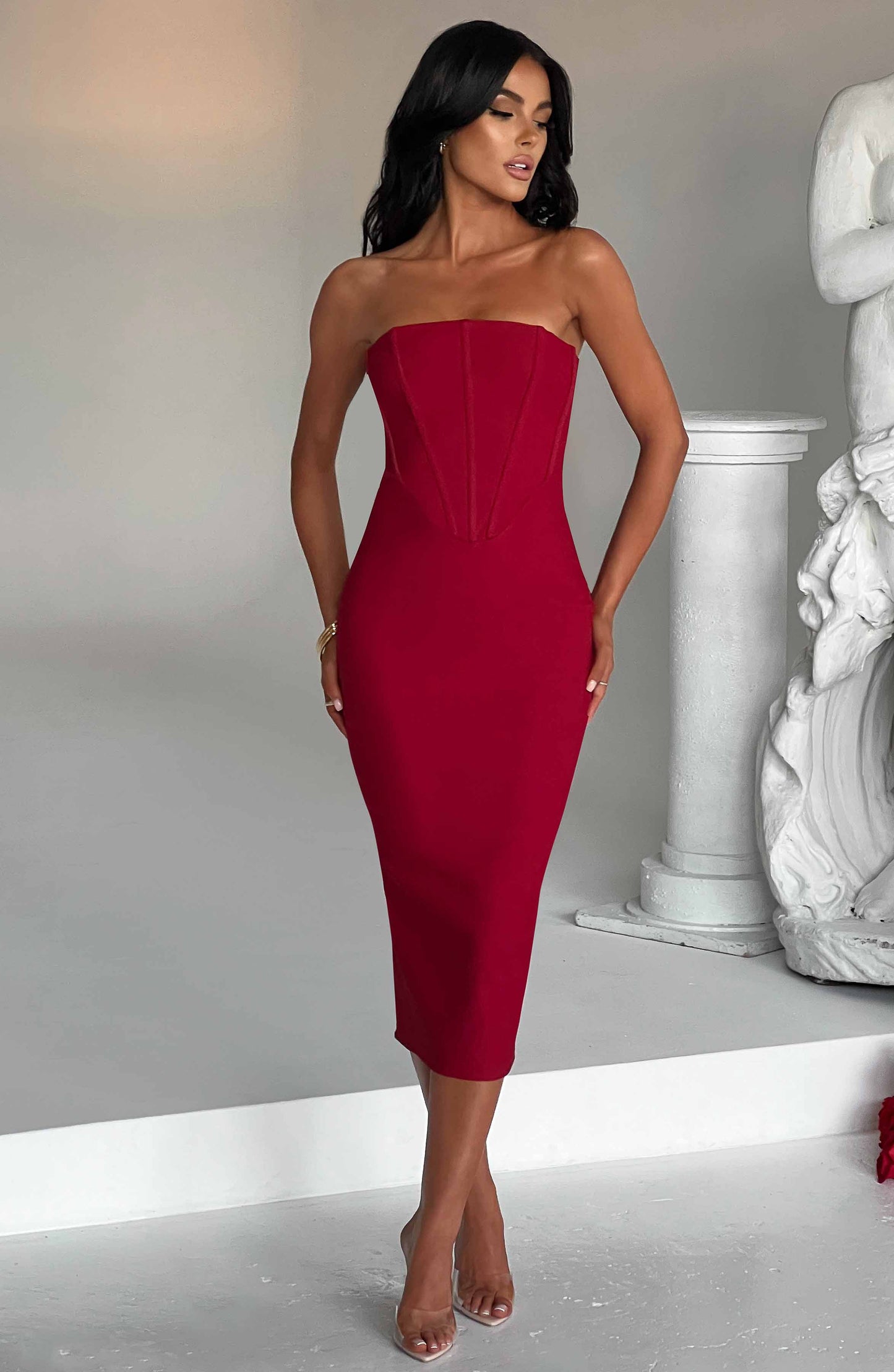  Amore Midi Dress - Red - Dress - DYAVOR® 