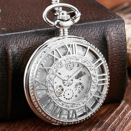  Antique Steampunk Skeleton Mechanical Pocket Watch for Men Women - Unisex Style Watches - DYAVOR® 
