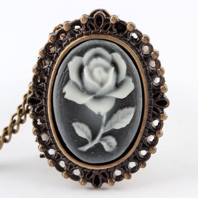  Antique Vintage Unisex Bronze White Beauty Lady Icon Pocket FOB Watch - Unisex Style Watches - DYAVOR® 