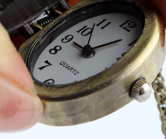  Antique Vintage Unisex Bronze White Beauty Lady Icon Pocket FOB Watch - Unisex Style Watches - DYAVOR® 