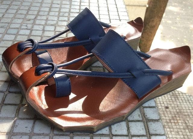  Curved Retro Leather Sandals -  - DYAVOR® 