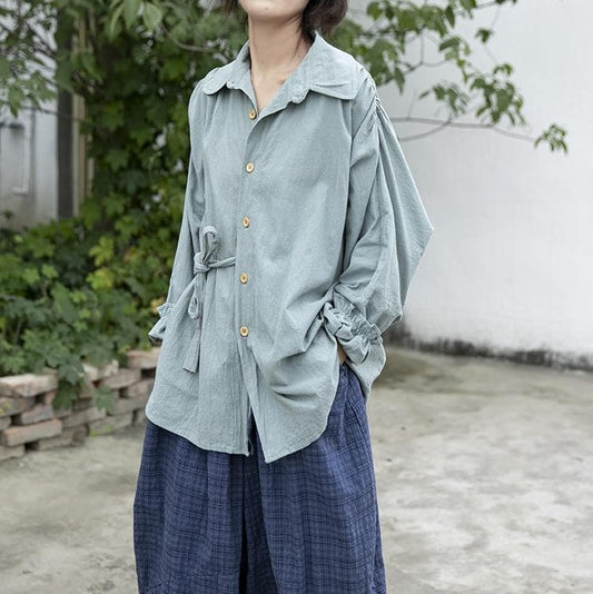  Casual Cotton Linen Shirt | Lotus - Cotton Linen Shirts - DYAVOR® 