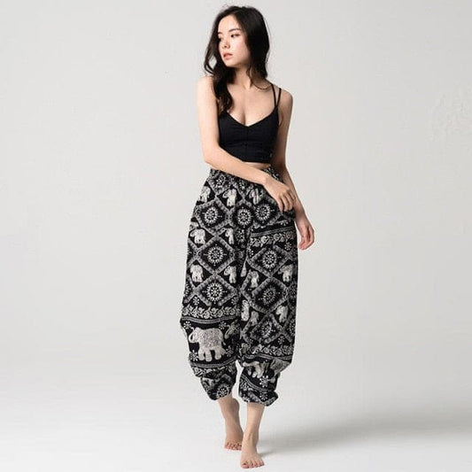  Elephant Print Boho Harem Pants - Harem Pants - DYAVOR® 