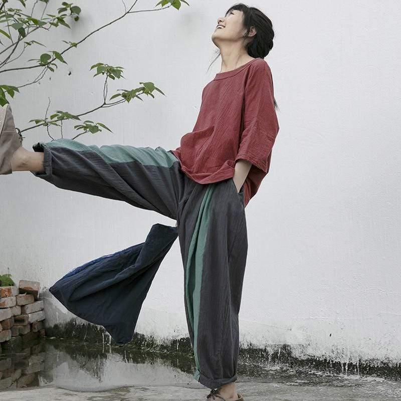  Gradient Colors Linen Harem Pants  | Lotus - Harem Pants - DYAVOR® 