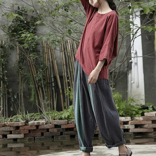  Gradient Colors Linen Harem Pants  | Lotus - Harem Pants - DYAVOR® 