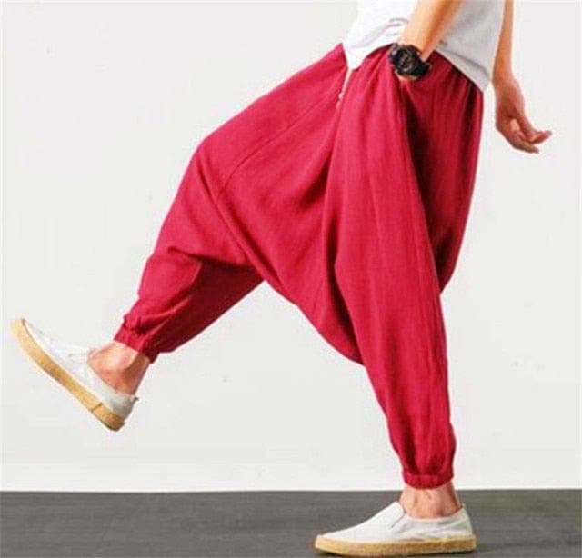  Cotton and Linen Drop Crotch Harem Pants - Harem Pants - DYAVOR® 