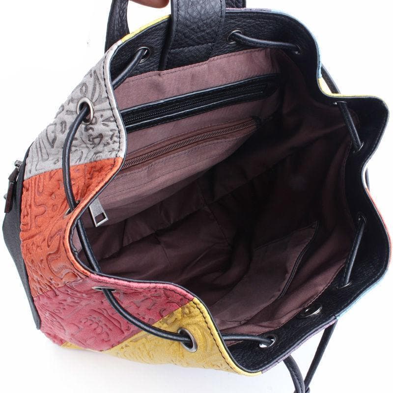 Colorful Leather Embossed String Backpack -  - DYAVOR® 