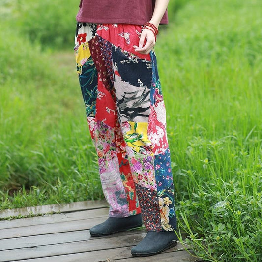  Random Patchwork Floral Hippie Pants -  - DYAVOR® 