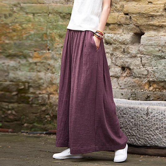  Plus Size Flowy Linen Palazzo Pants  | Zen -  - DYAVOR® 