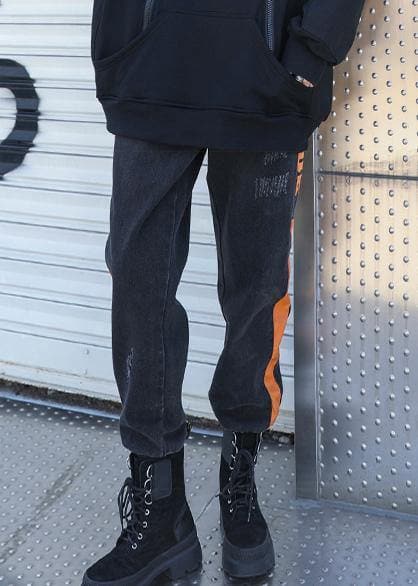  casual black elastic waist thick harem pants -  - DYAVOR® 