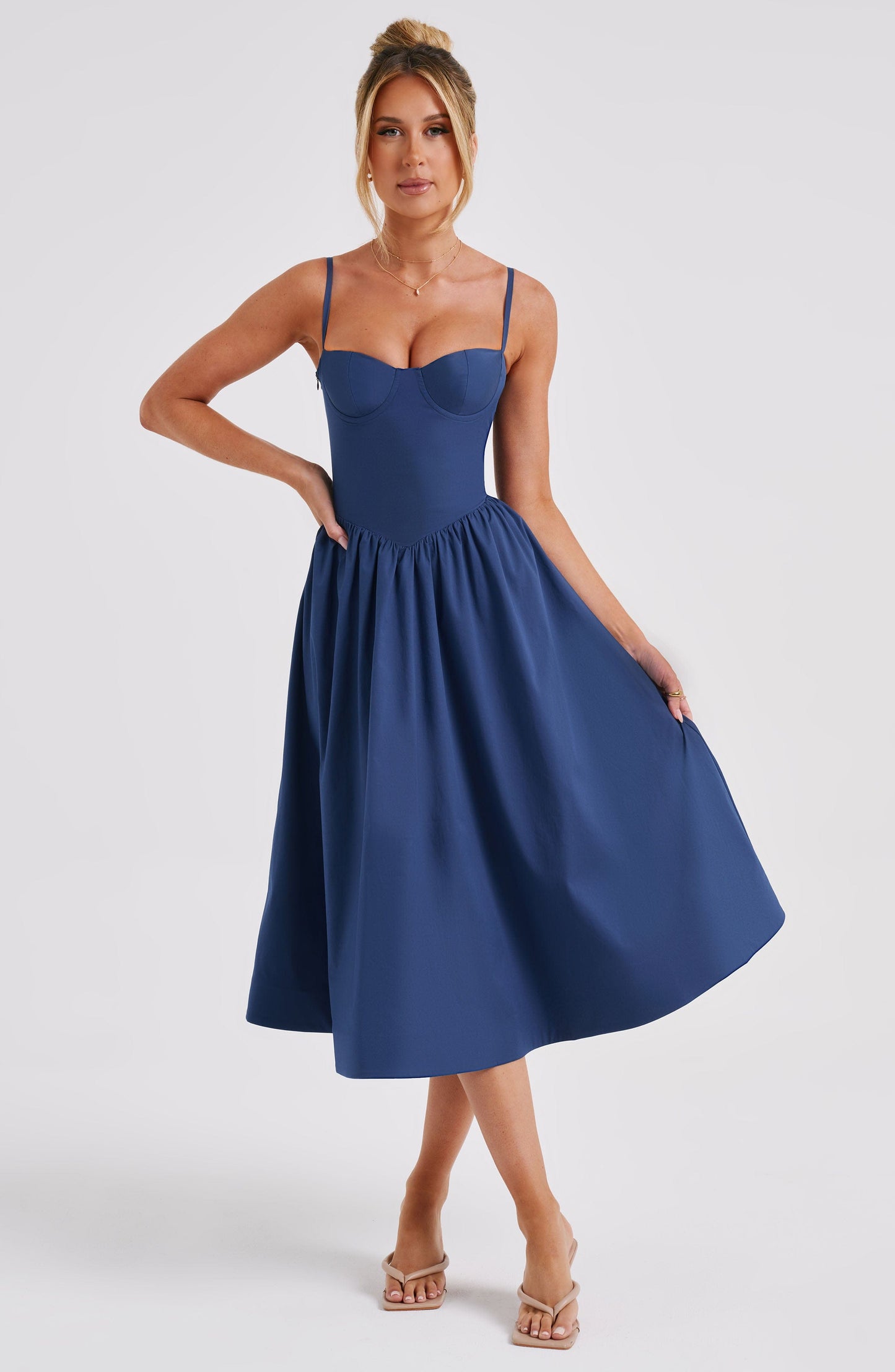  Daisey Midi Dress - Navy - Dress - DYAVOR® 