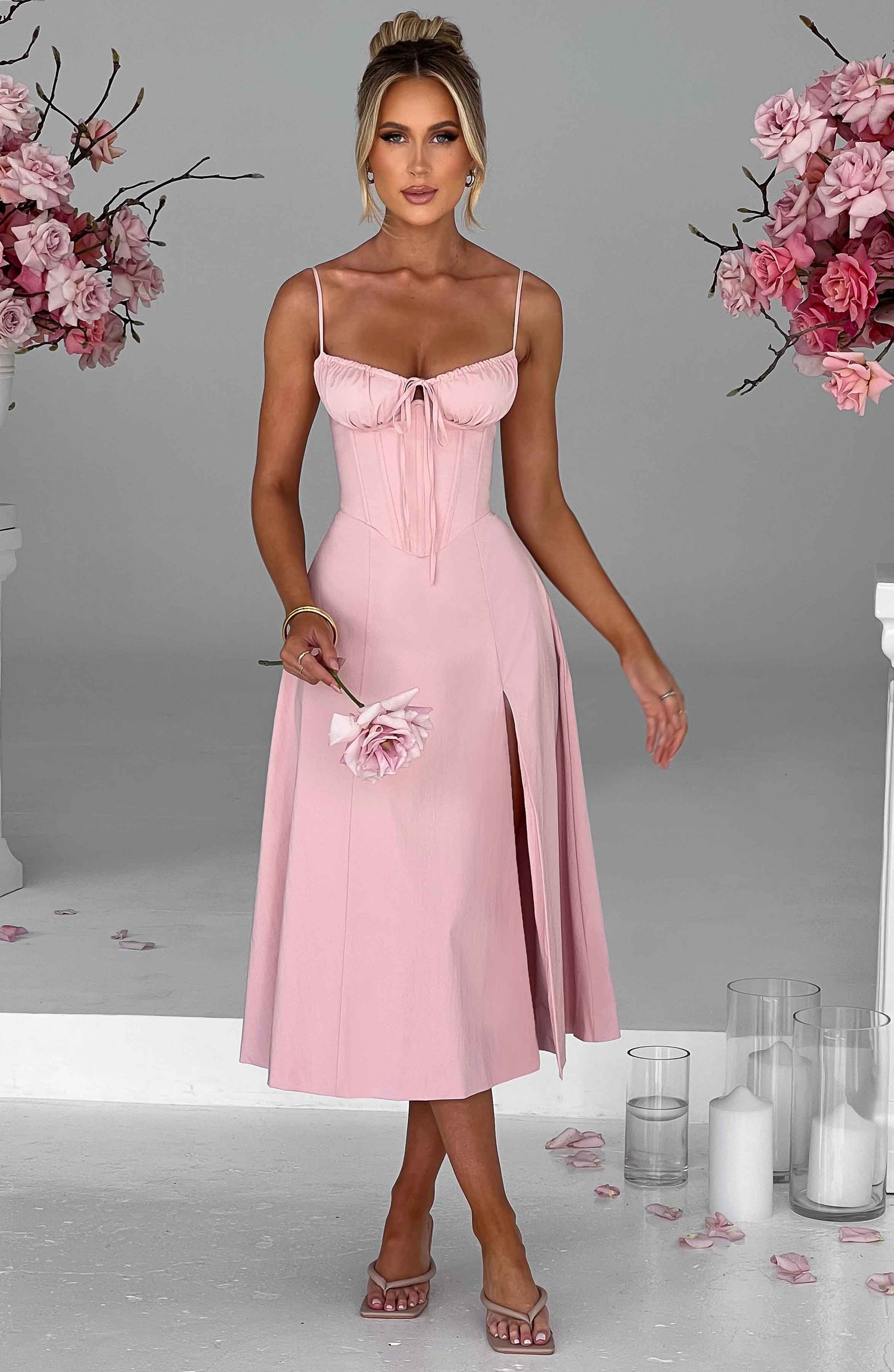  Deanna Midi Dress - Blush - Dress - DYAVOR® 