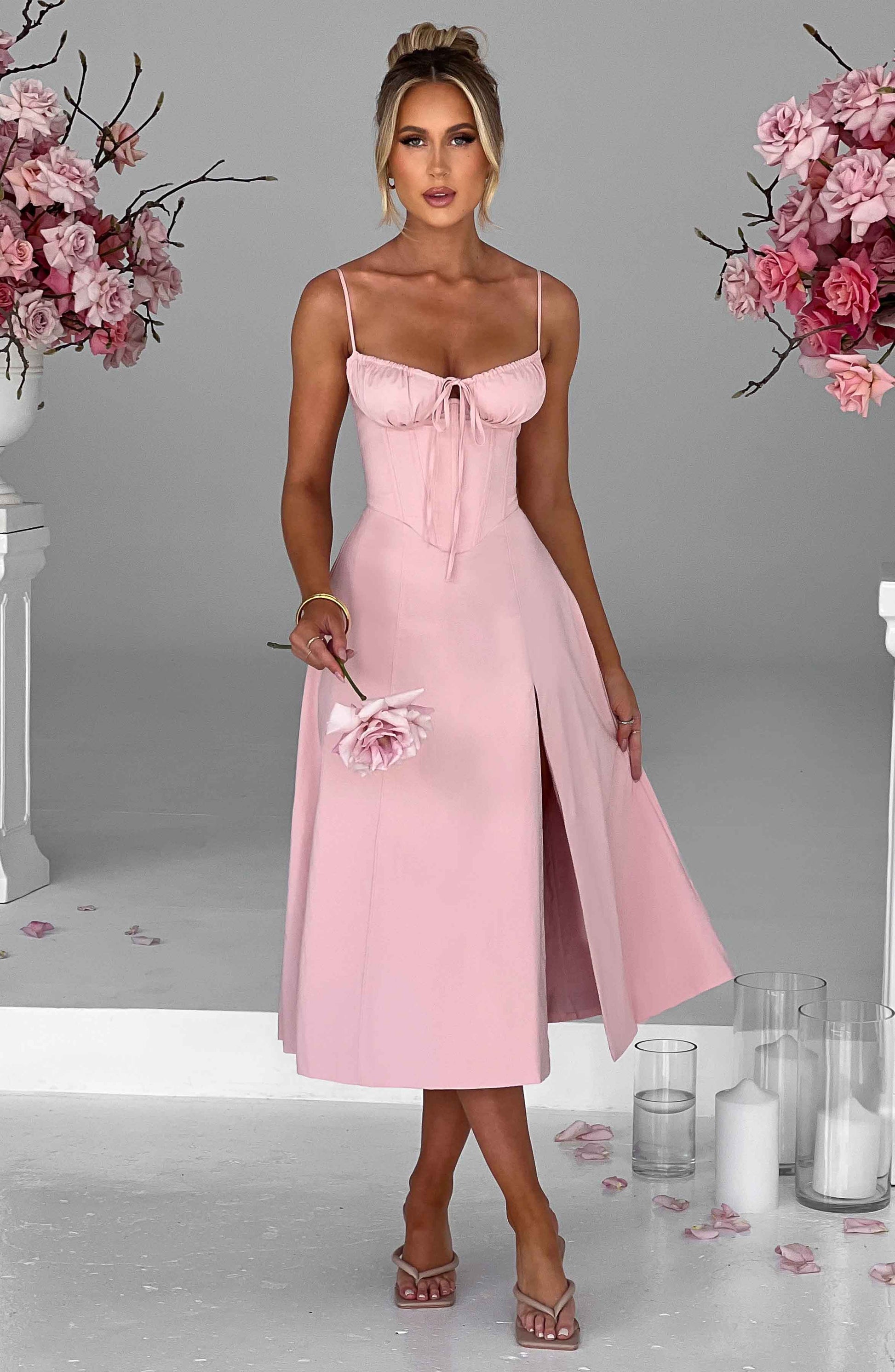  Deanna Midi Dress - Blush - Dress - DYAVOR® 