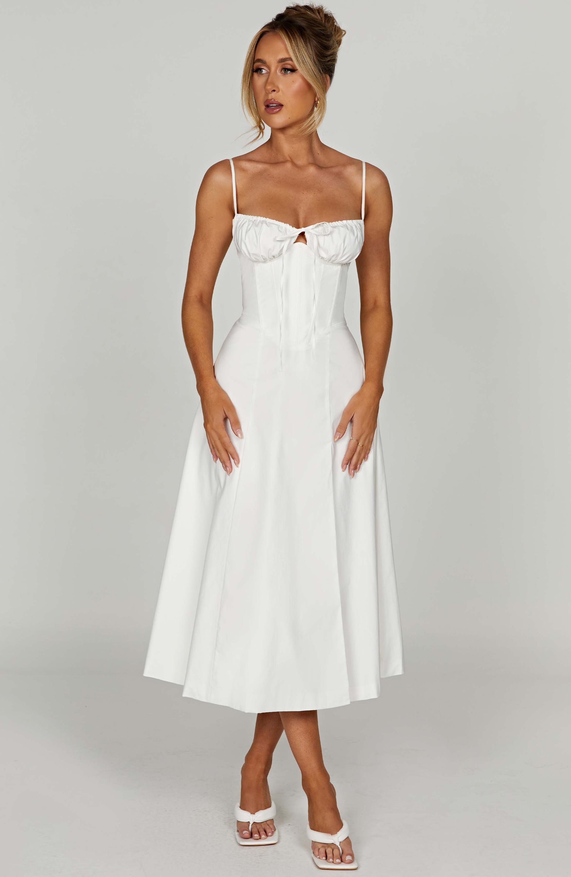  Deanna Midi Dress - Ivory - Dress - DYAVOR® 