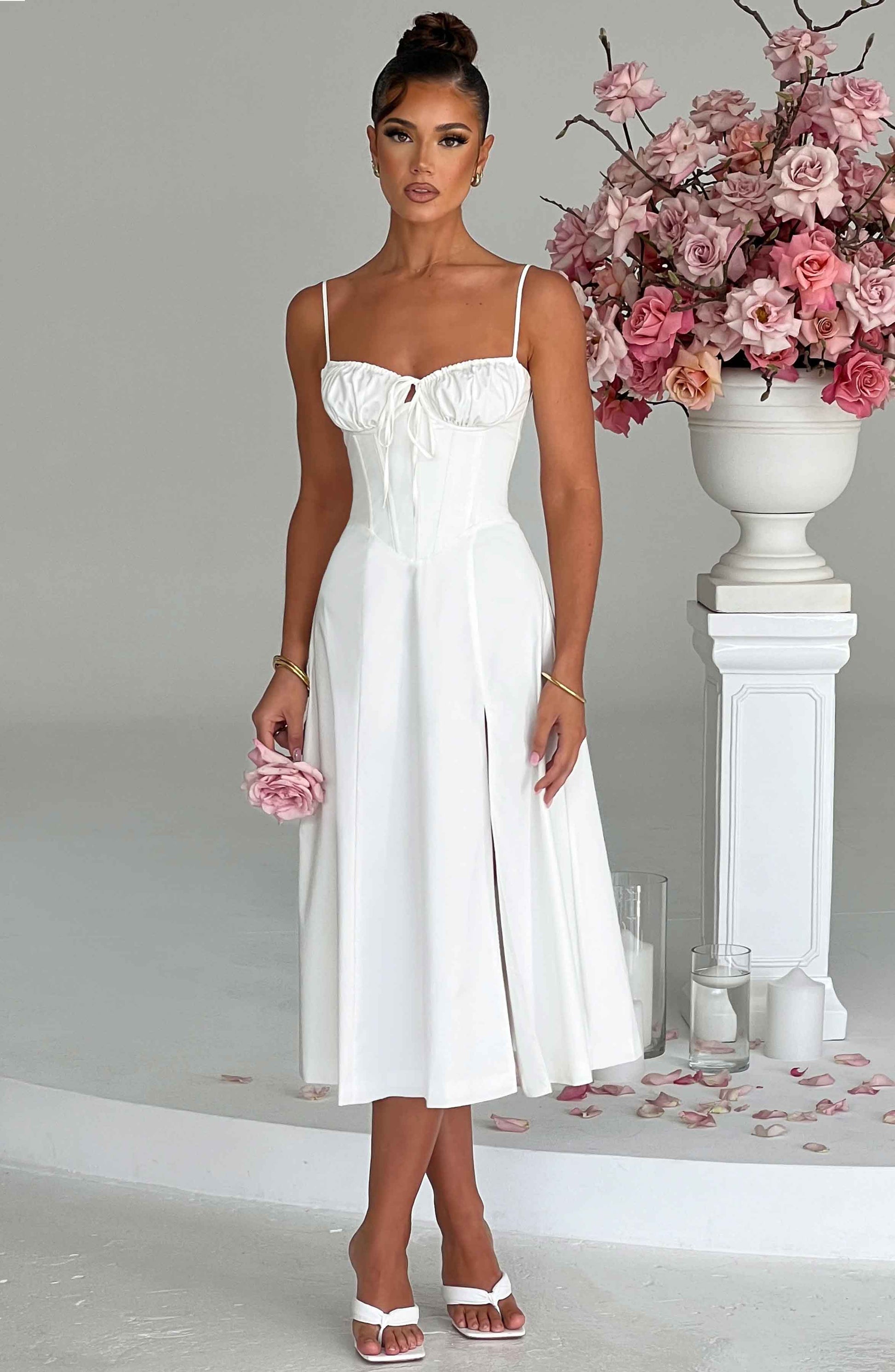  Deanna Midi Dress - Ivory - Dress - DYAVOR® 