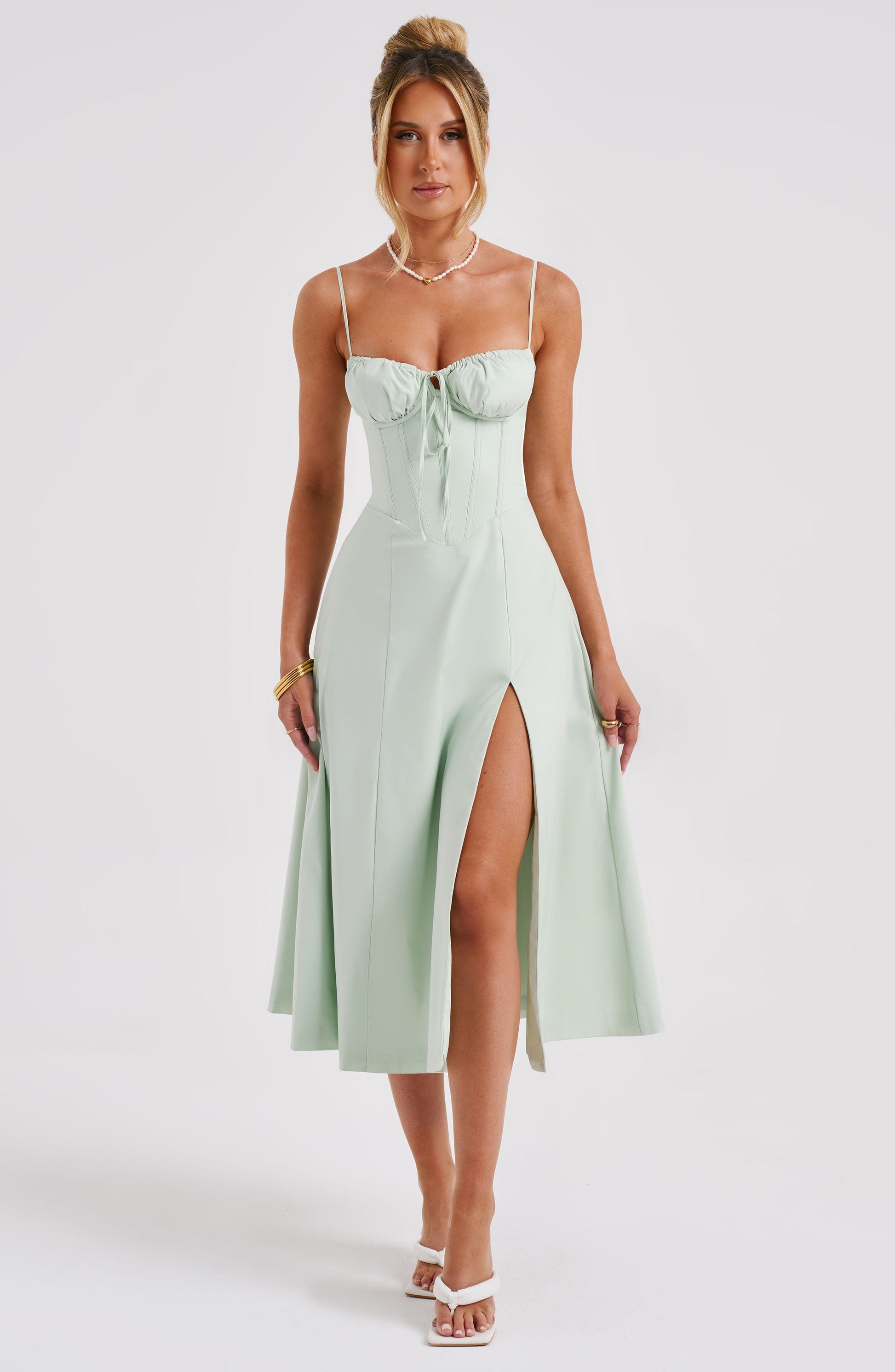  Deanna Midi Dress - Sage - Dress - DYAVOR® 