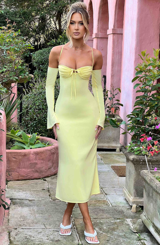  Dulce Midi Dress - Lemon - Dress - DYAVOR® 