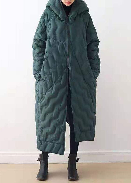  Casual Loose fitting down jacket hooded overcoat asymmetric down coat winter -  - DYAVOR® 