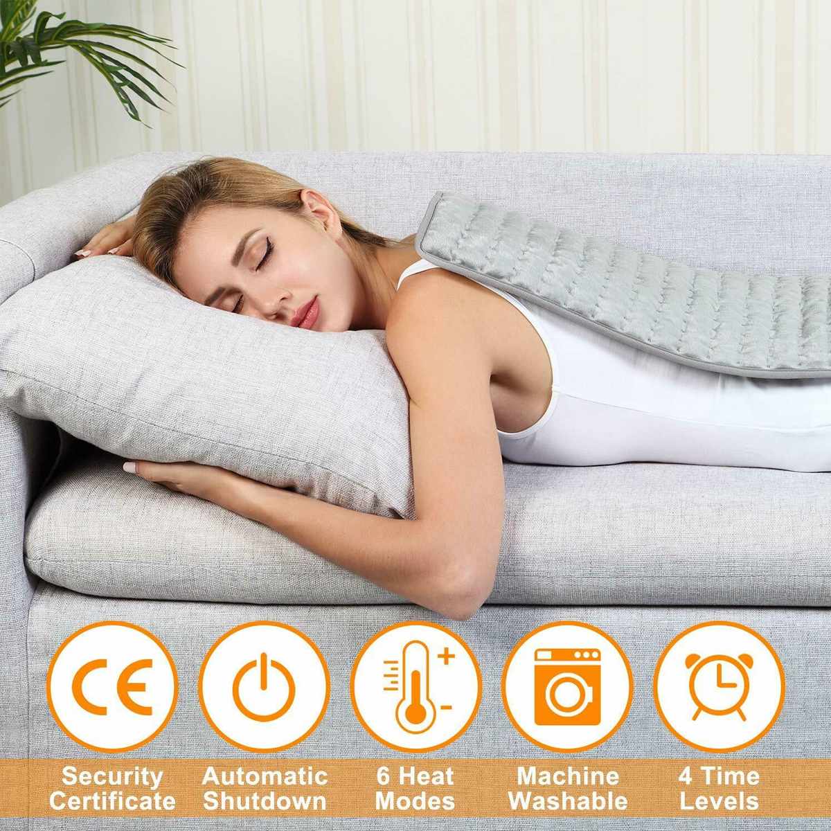  Electric Pain Relief Heating Pad with Optimized 6 Levels of Temperature and Timer - Personal Care - DYAVOR® 