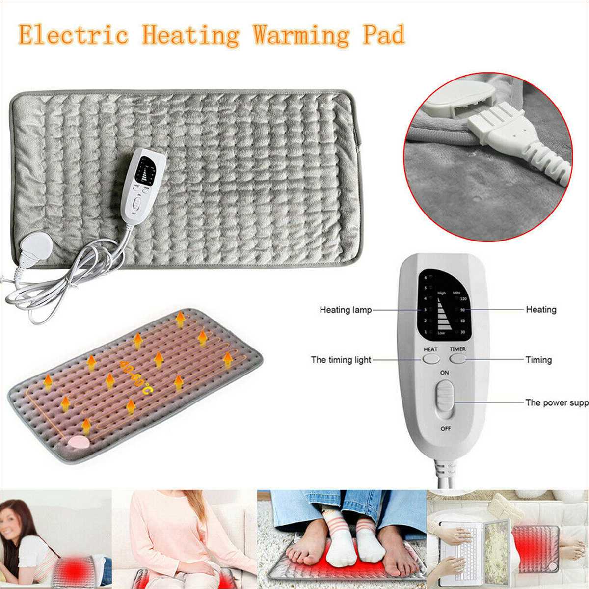  Electric Pain Relief Heating Pad with Optimized 6 Levels of Temperature and Timer - Personal Care - DYAVOR® 
