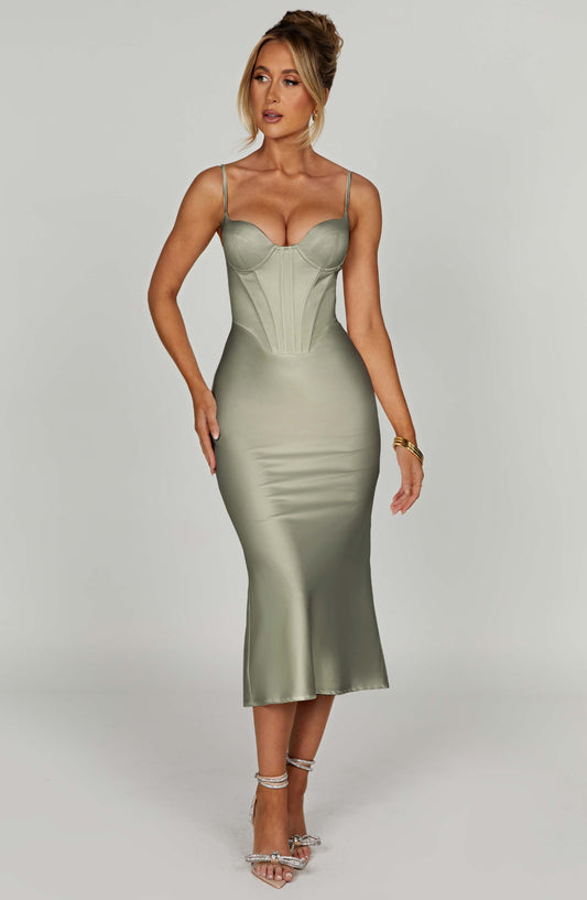  Farrah Midi Dress - Sage - Dress - DYAVOR® 